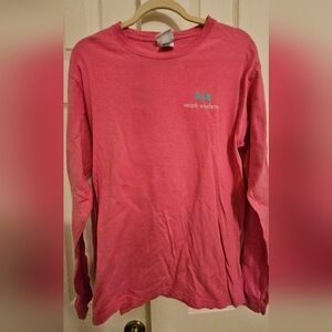 Simply Southern Pink Long Sleeve Shirt. Puppies on back. Size Medium.